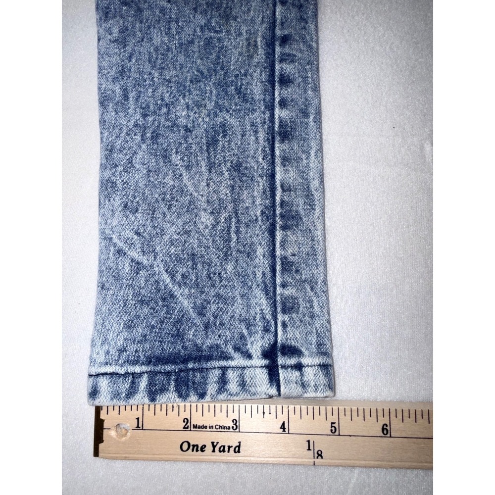 Acid Wash Jeans Girls Size 6 Blue  Pleated High Waist - Picture 10 of 11